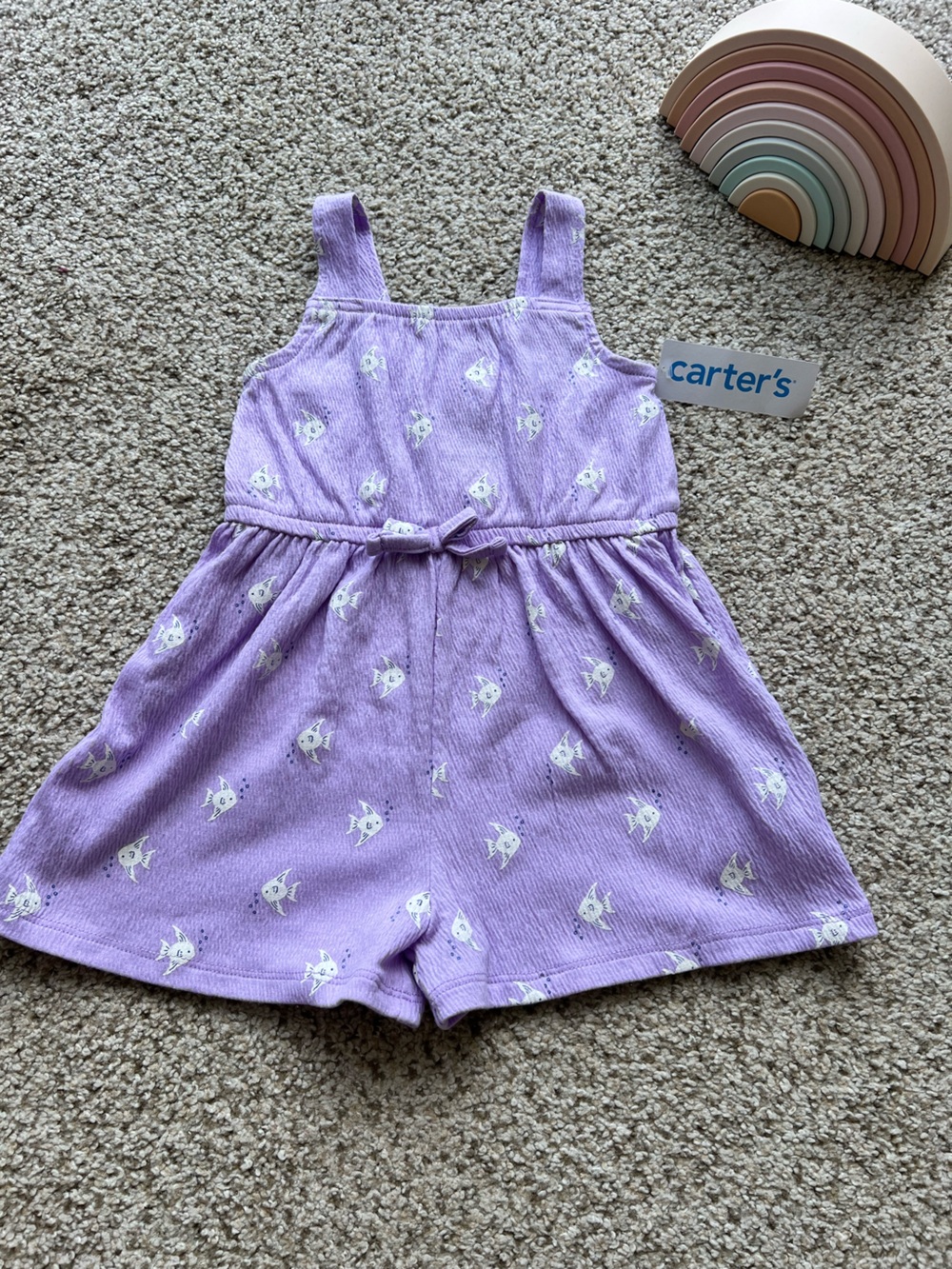 Carter's Lavender Fish-Print Girls' Jumpsuit/Romper